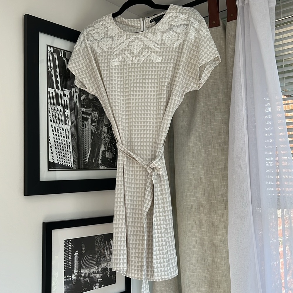Armani Exchange White Sequin Dress